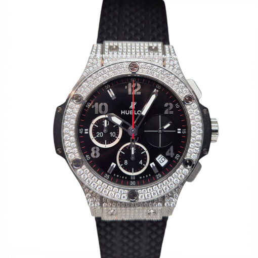 Hublot Big Bang Pave 41mm Automatic Stainless Steel Black Dial - 341.SX.130.RX.174
