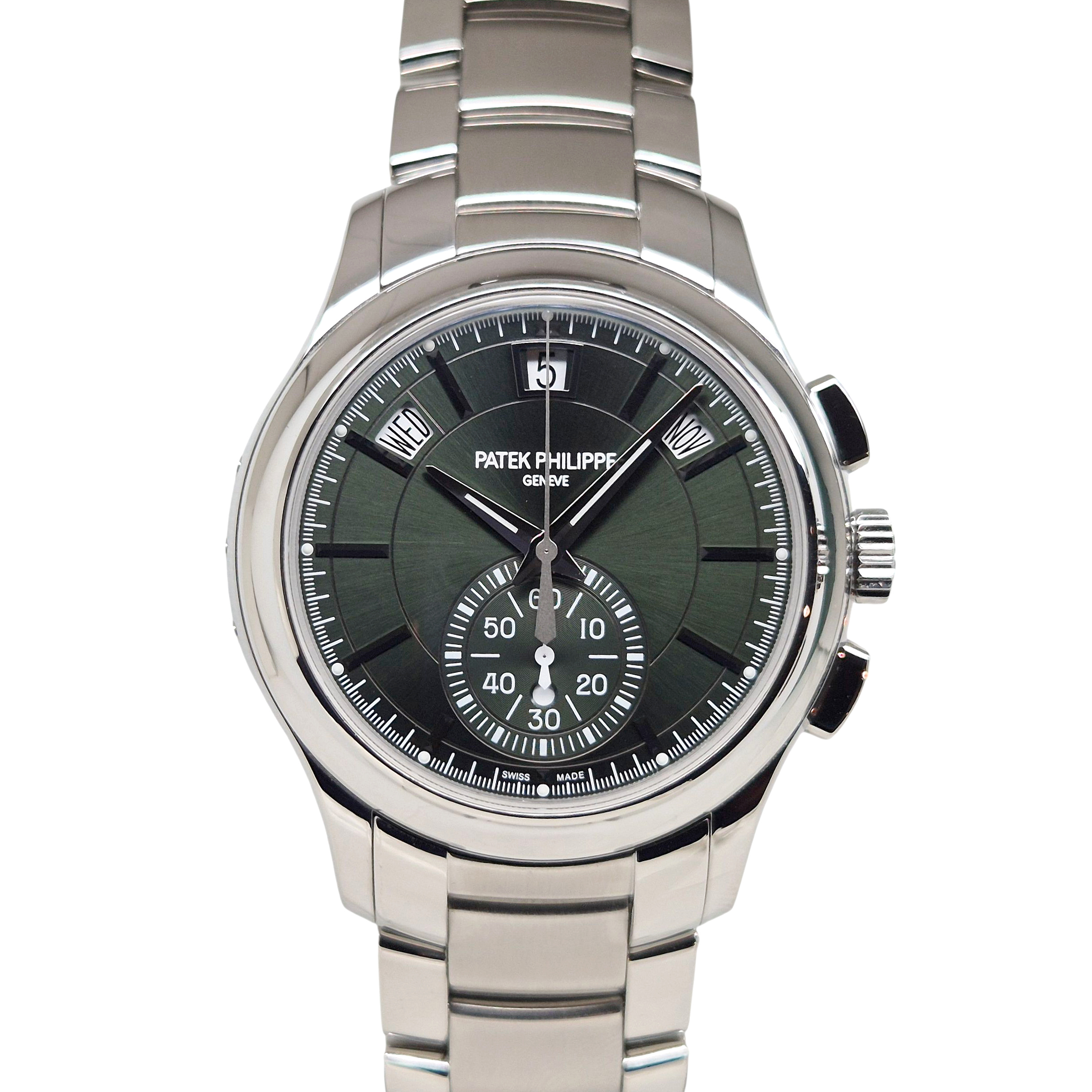 Patek Philippe 42mm Annual Calendar Chronograph Stainless Steel Green Dial - 5905/1A-001 'B&P'