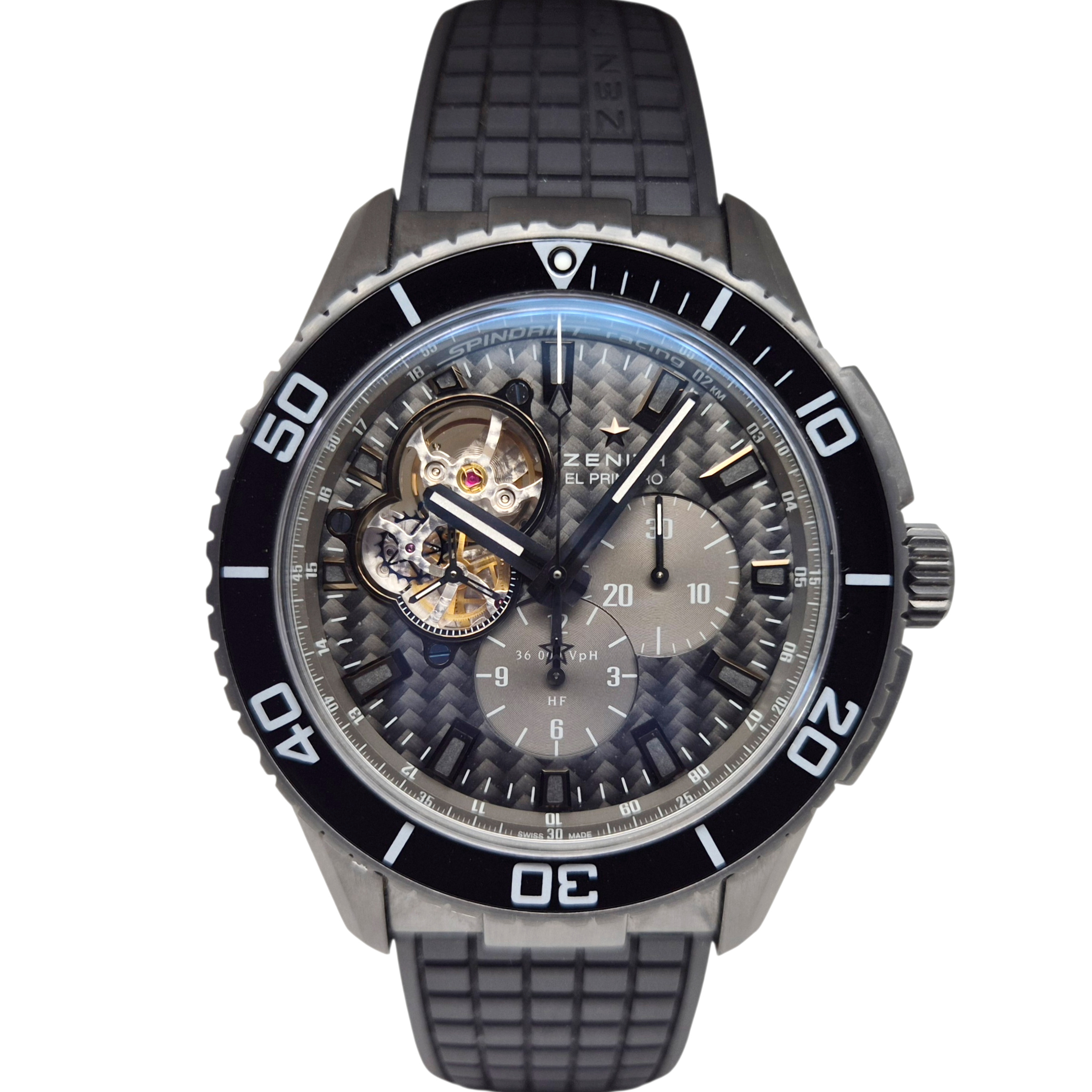 Zenith El Primero 45mm Stratos Spindrift Automatic Black PVD Carbon Fiber Dial - 75.2026.4061/21.R573 'B&P'