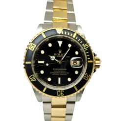 Rolex Submariner Date 40mm Automatic Steel/18k Engraved Rehaut Black Dial - 16613 'B&P 2008'