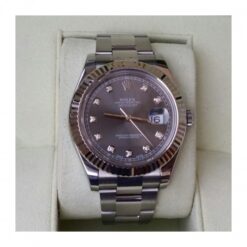 Alternative view of Rolex Datejust II 41mm Grey Rhodium Diamond Dial #116334