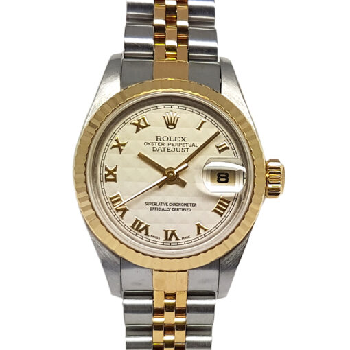 Rolex Ladies Datejust 26mm Automatic Steel/18K Yellow Gold Roman Silver Dial - 79173 'B&P 2004'