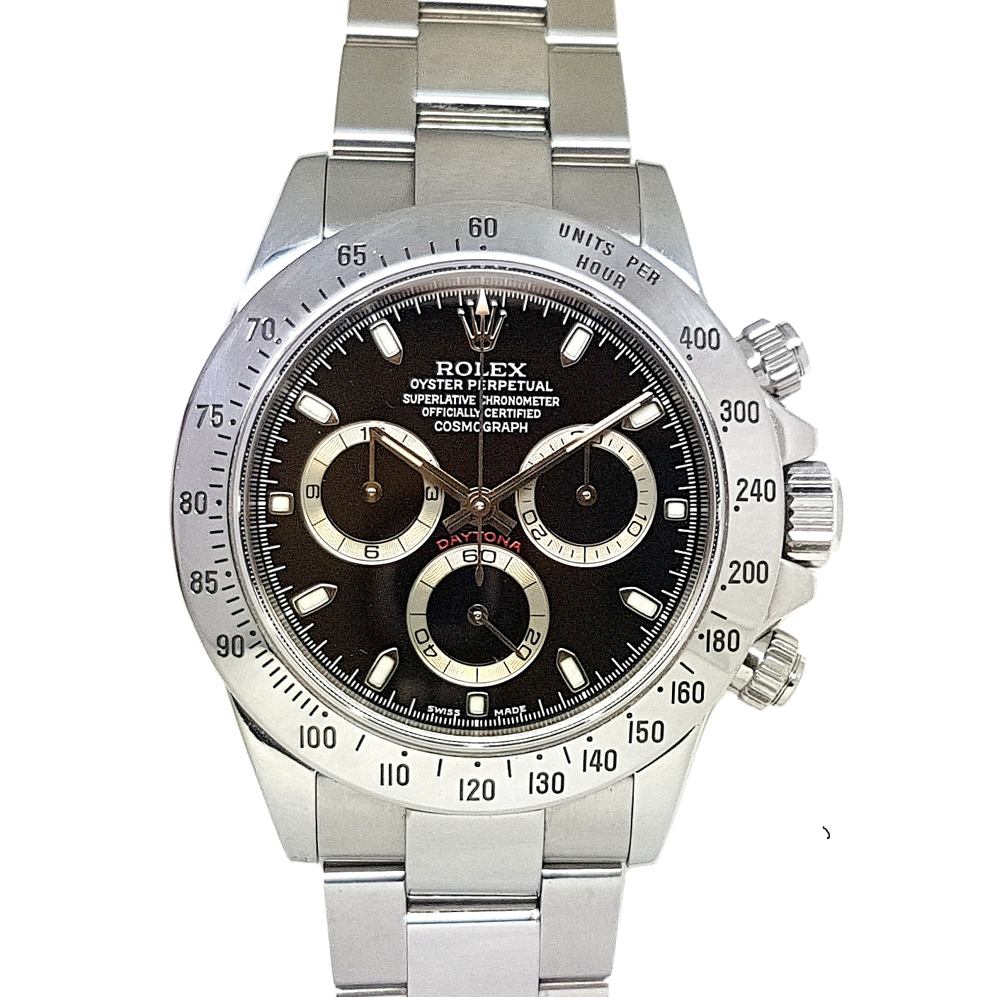 Rolex Cosmograph Daytona 40mm Automatic Chronograph Stainless Steel Black Dial - 116520 K Serial 'B&P'