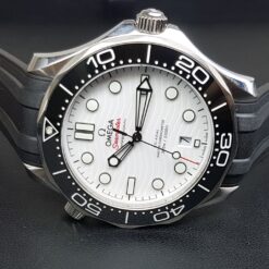 Alternative view of Omega Seamaster 42mm Diver 300M Co-Axial Master Chronometer Stainless Steel White Dial - 210.32.42.20.04.001 'B&P 2020'