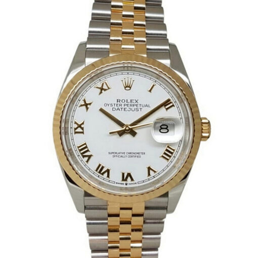 Rolex Datejust 36mm Automatic steel/18k Yellow Gold Jubilee White Dial - 126233 'B&P 2020'