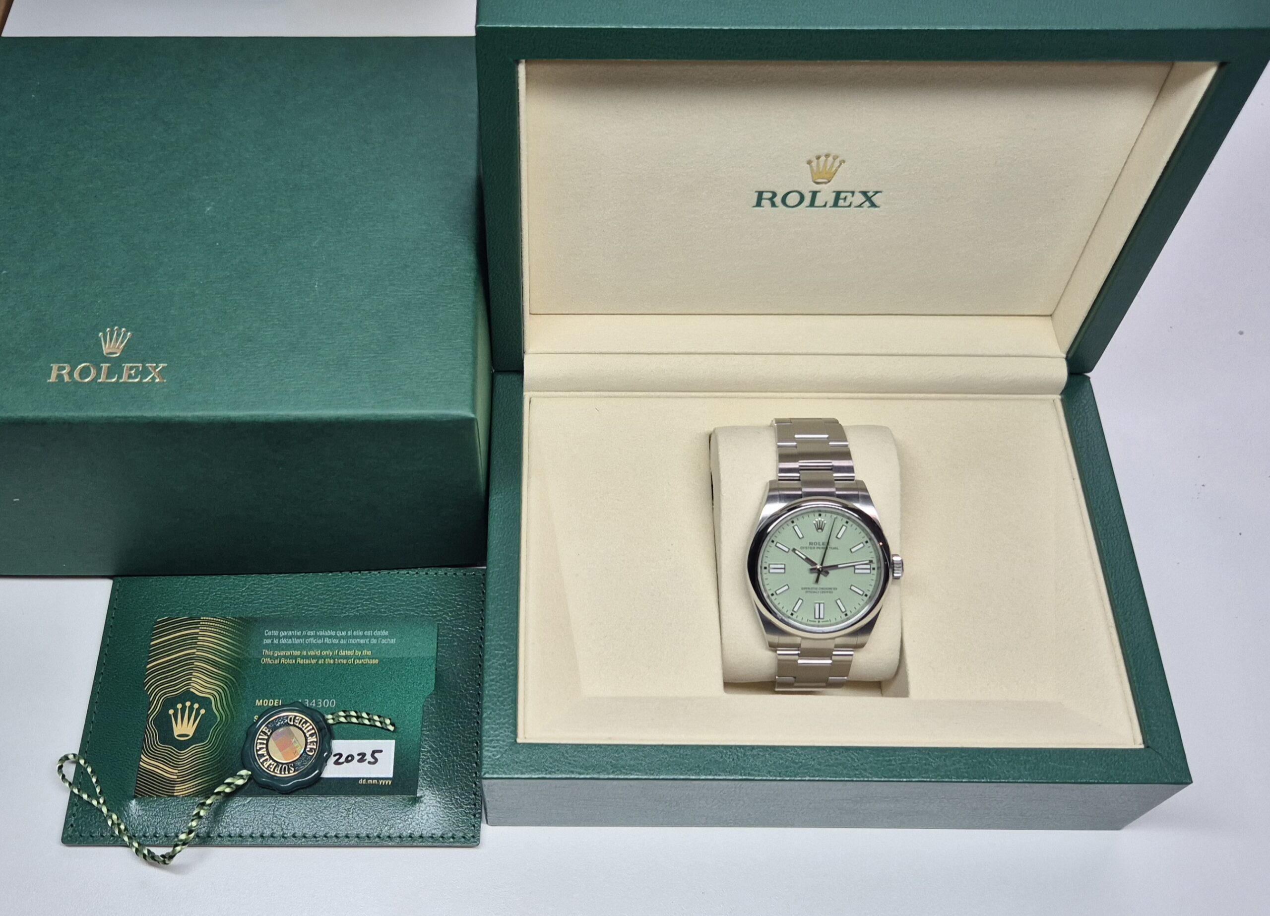 Rolex Oyster Perpetual 41mm Automatic Oystersteel Pistachio Dial - 134300 'B&P 2025' - Image 5