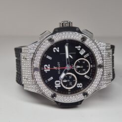 Alternative view of Hublot Big Bang Pave 41mm Automatic Stainless Steel Black Dial - 341.SX.130.RX.174