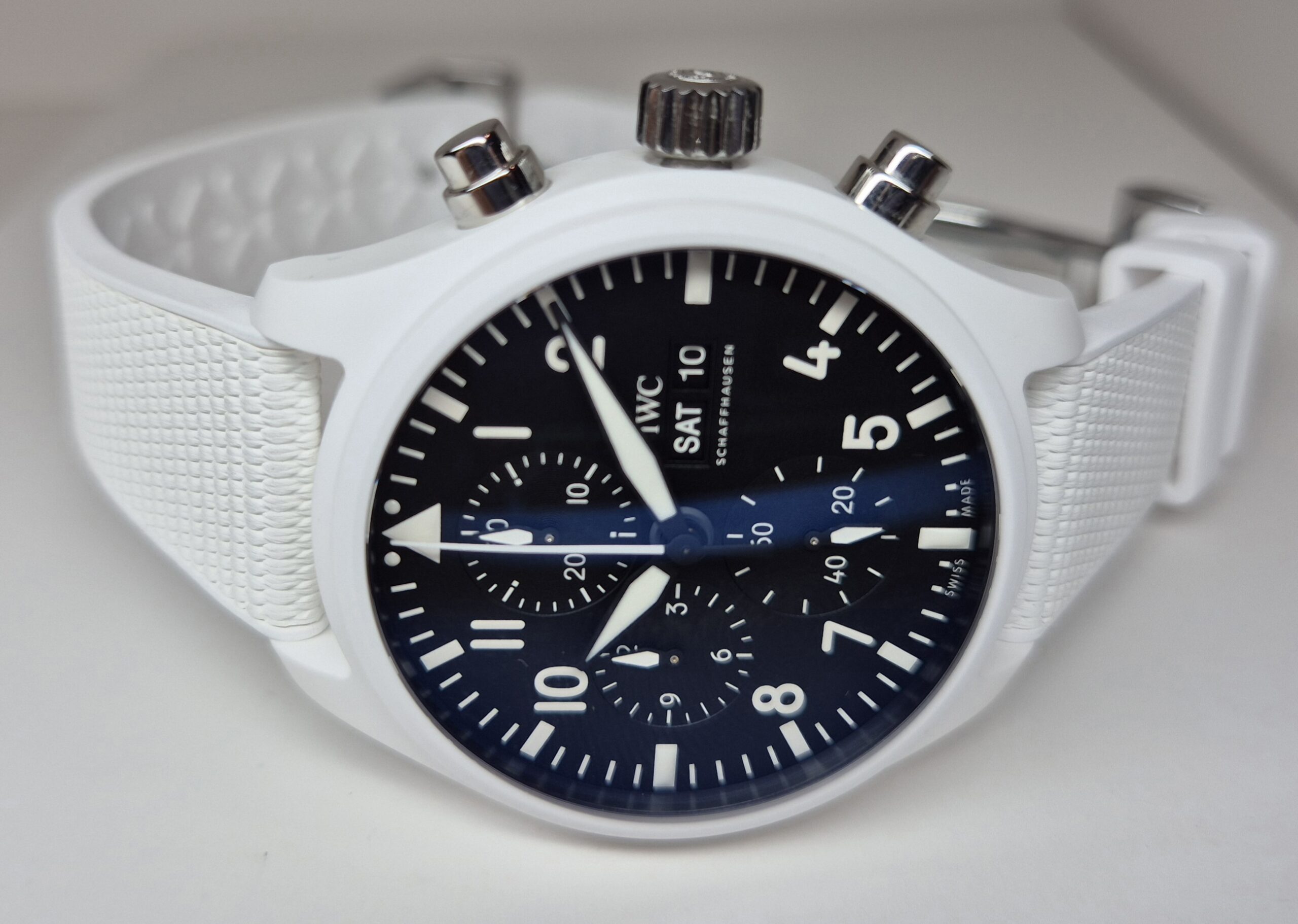 IWC Pilot Chronograph 44.5mm Top Gun Lake tahoe Automatic White Ceramic Black Dial - IW389105 'B&P' - Image 5