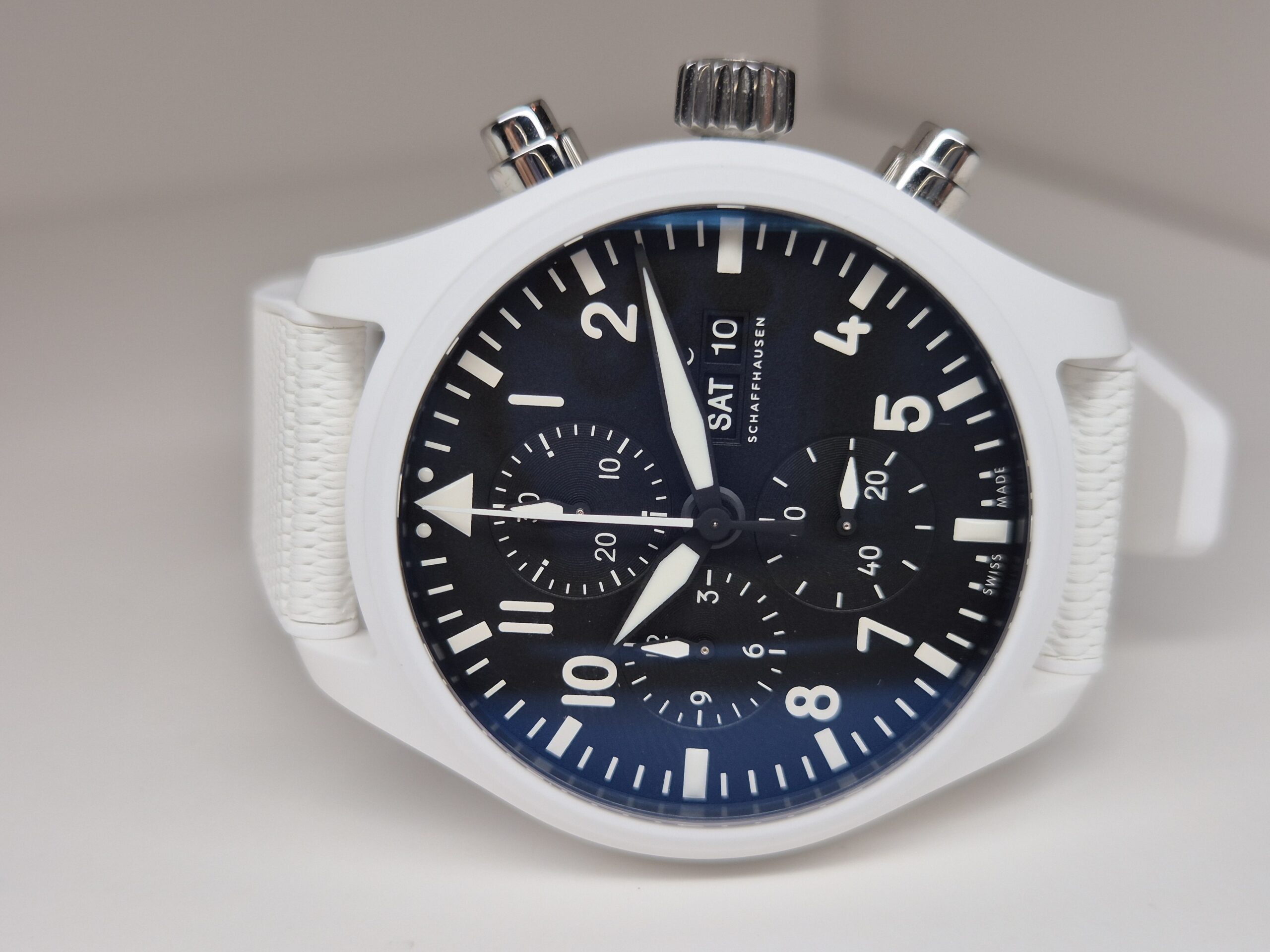 IWC Pilot Chronograph 44.5mm Top Gun Lake tahoe Automatic White Ceramic Black Dial - IW389105 'B&P' - Image 2
