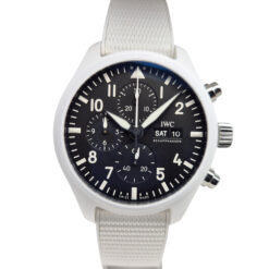 IWC Pilot Chronograph 44.5mm Top Gun Lake tahoe Automatic White Ceramic Black Dial - IW389105 'B&P'