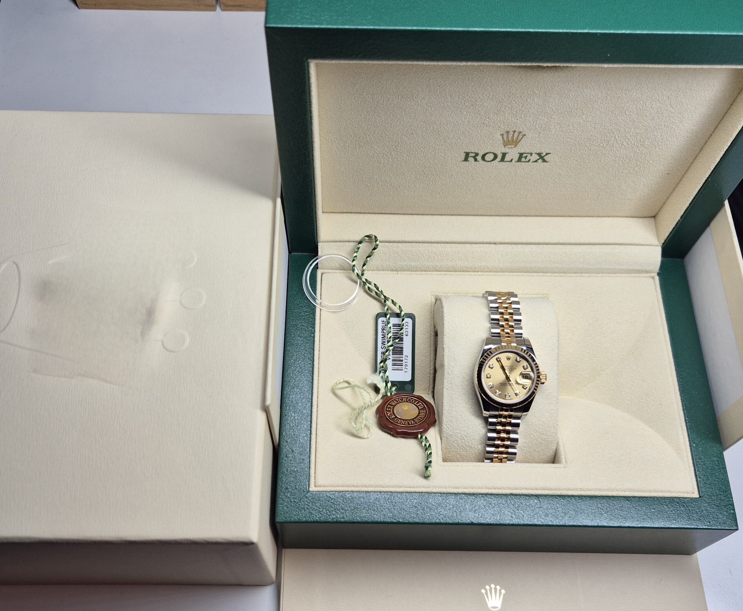 Rolex Datejust 26mm Automatic Steel/18k Yellow Gold Jubilee Champagne Diamond Dial - 179173 'B&P 2015' - Image 6