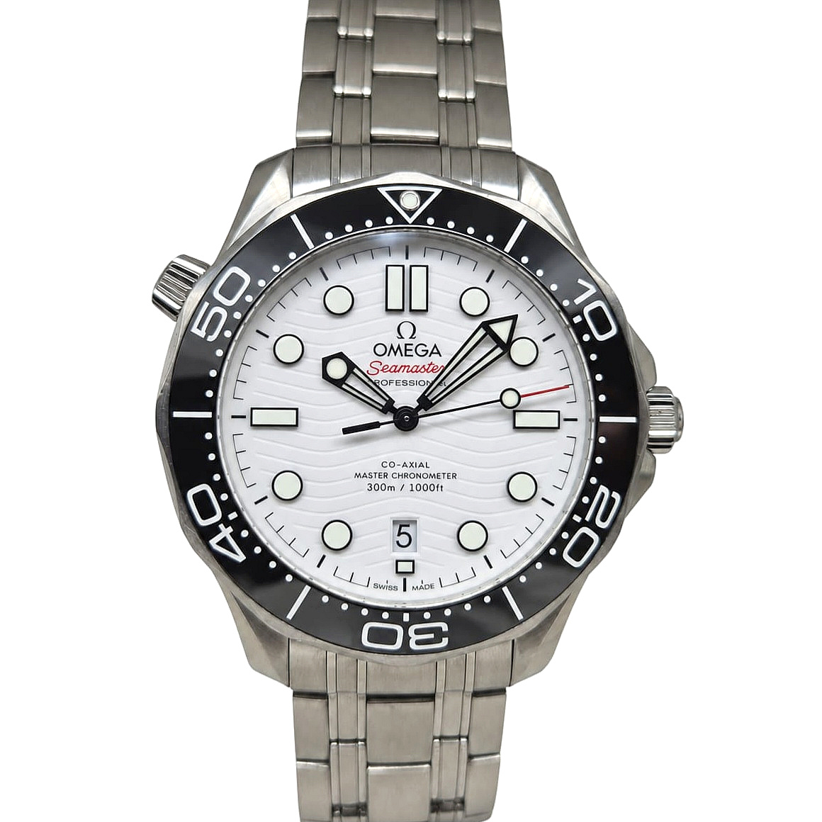Omega Seamaster 42mm Diver 300M Co-Axial Master Chronometer Stainless Steel White Dial - 210.32.42.20.04.001