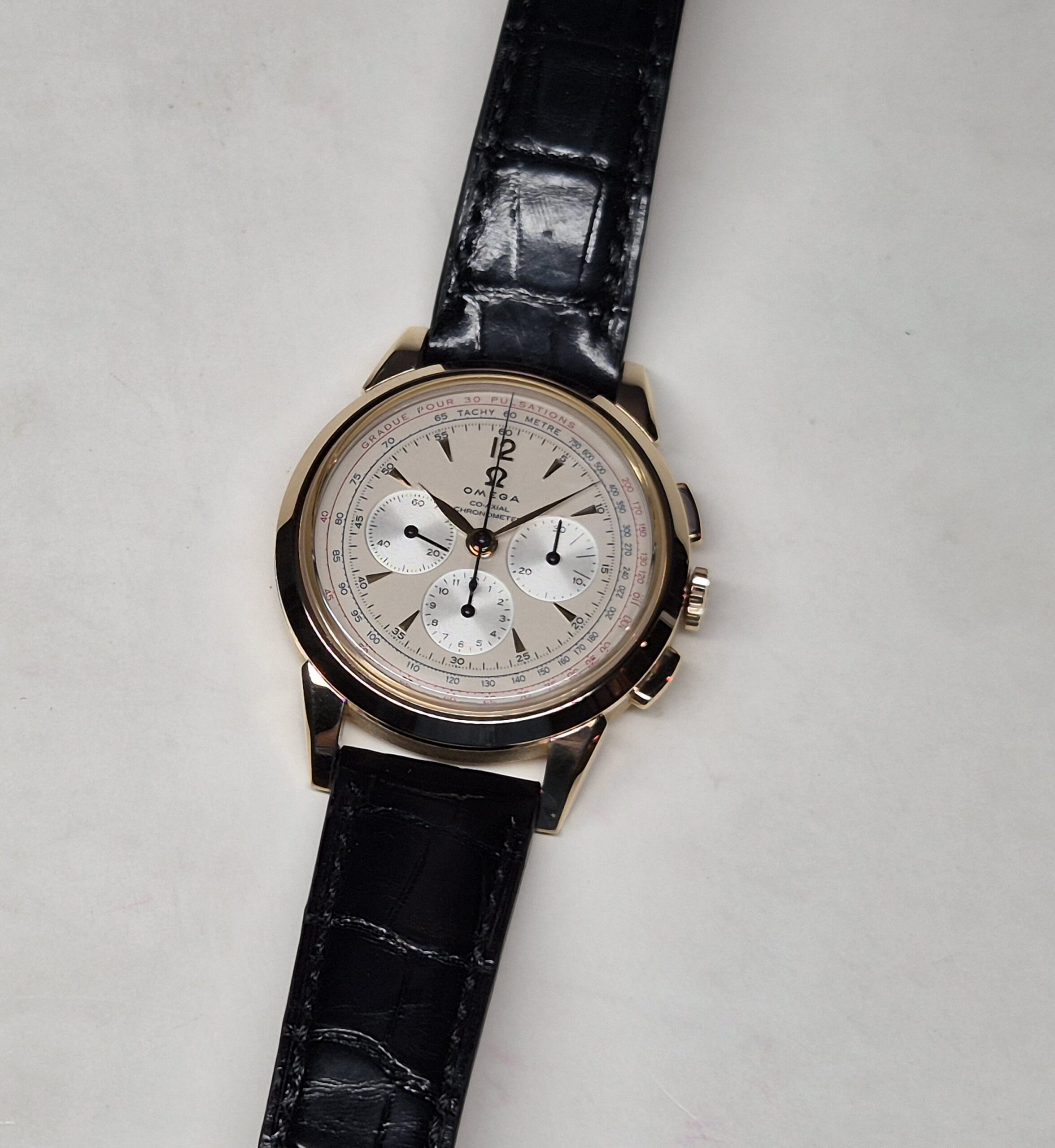 Omega Museum Collection 39mm No. 8 Recent Timer 1949 Rose Gold- 516.53.39.50.02.001 'B&P 2009' - Image 2