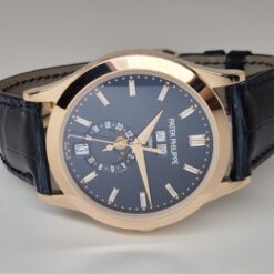 Alternative view of Patek Philippe Annual Calendar Moonphase 38.5MM 18k Rose Gold Blue Diamond Dial Ref. 5396R-015 'B&P'