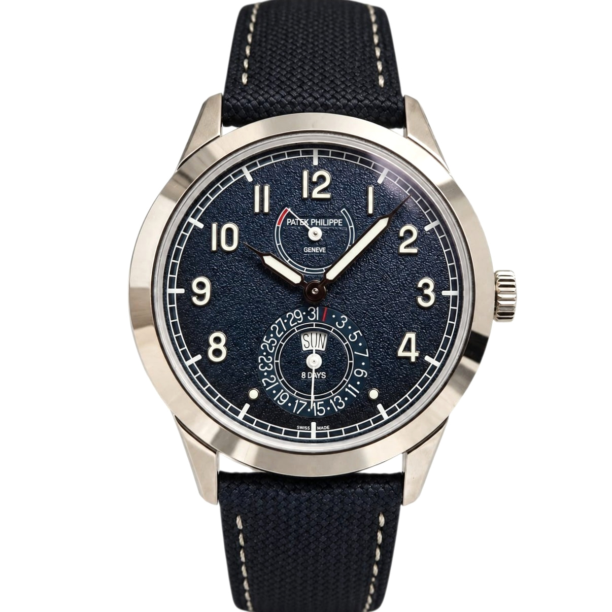 Patek Philippe Calatrava 8-Days Power Reserve White Gold Blue dial - 5328G-001 'B&P 2026' As New